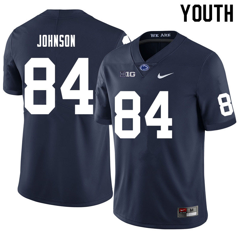 Youth #84 Theo Johnson Penn State Nittany Lions College Football Jerseys Sale-Navy